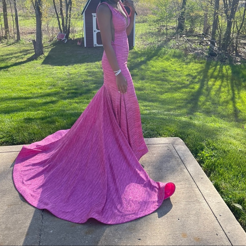 Hot pink Prom dress worn one time this year. Beautiful dress